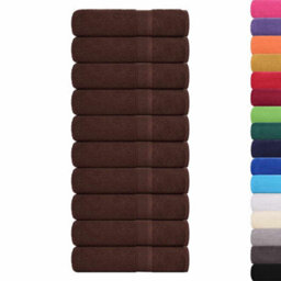 Berkfield Durable Bath Towels 10 Pcs Brown 100X150 Cm 360 Gsm 100% Cotton