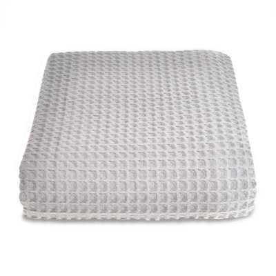 Allure Bath Fashions Hotel Waffle Throw Blanket - Dove Grey, 175 X 225Cm - image 1