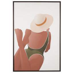 Beliani Canvas Feltrina Feminine Motif 63 X 99 Cm White - thumbnail 1