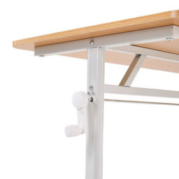 Living And Home Natural Wood Colour Carbon Steel Manual Height Adjustable Mdf Office Desk 80Cm(W) - thumbnail 6