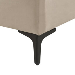 Beliani Bed Velvet Suzette 140 X 200 Cm (Eu Double) Beige - thumbnail 7