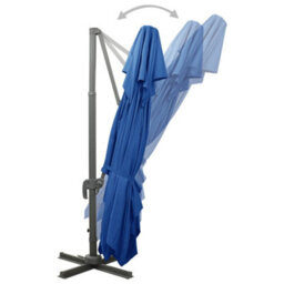 Berkfield Cantilever Umbrella With Double Top Azure Blue 400X300 Cm - thumbnail 5