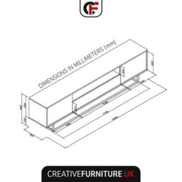 Rift Loft Tv Unit 200Cm Industrial Dark Oak & Black Matt Doors - Creative Furniture - thumbnail 3