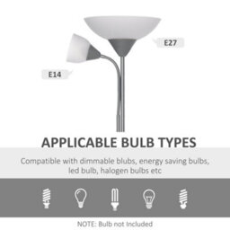 Wyld Haus Vina Metal Floor Lamp 180 Cm Silver - Mother And Child Uplighter With Gooseneck Reading Light - thumbnail 7