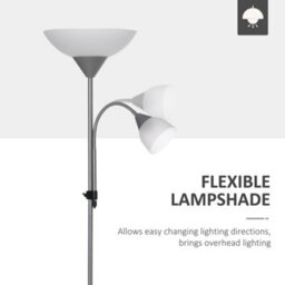 Wyld Haus Vina Metal Floor Lamp 180 Cm Silver - Mother And Child Uplighter With Gooseneck Reading Light - thumbnail 5