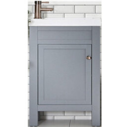 Homestylestore 400mm Light Grey Bathroom Vanity Unit With Basin And Round Aged Bronze Handle - thumbnail 1