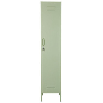 Beliani Green Metal Locker Storage Cabinet With Locking Double Doors, 38 X 50 X 185 Cm - image 1