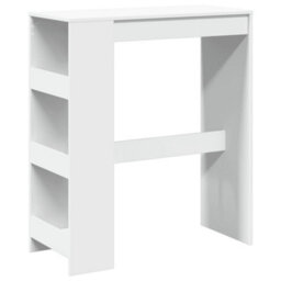 Berkfield Bar Table With Racks White 90X40X103.5 Cm Engineered Wood - thumbnail 2