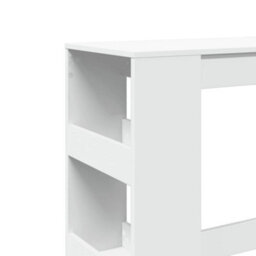 Berkfield Bar Table With Racks White 90X40X103.5 Cm Engineered Wood - thumbnail 7