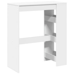 Berkfield Bar Table With Racks White 90X40X103.5 Cm Engineered Wood - thumbnail 6