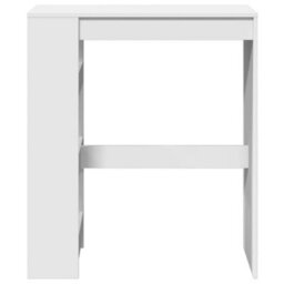 Berkfield Bar Table With Racks White 90X40X103.5 Cm Engineered Wood - thumbnail 4