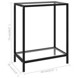 Berkfield Console Table Transparent 60X35X75 Cm Tempered Glass - thumbnail 6
