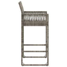 Berkfield Garden Bar Stools 2 Pcs Grey Poly Rattan - thumbnail 6