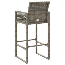 Berkfield Garden Bar Stools 2 Pcs Grey Poly Rattan - thumbnail 7
