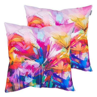 icon Indoor And Outdoor Waterproof Filled Cushion Set Of 2 Pink - image 1