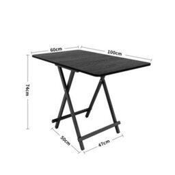 Living And Home Outdoor Rectangular Black Mdf Wooden Tabletop Folding Table Foldable Table With Metal Leg 60X100Cm - thumbnail 6