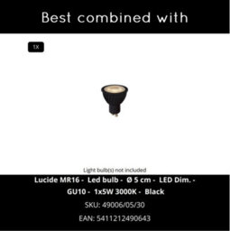 Lucide Clubs Modern Wall Spotlight - 1Xgu10 - Black - thumbnail 7