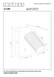 Lucide Clubs Modern Wall Spotlight - 1Xgu10 - Black - thumbnail 6