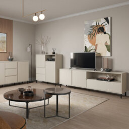 Furniture To Go Avenale Tv Cabinet 2 Door 1 Drawer In Cashmere - thumbnail 5