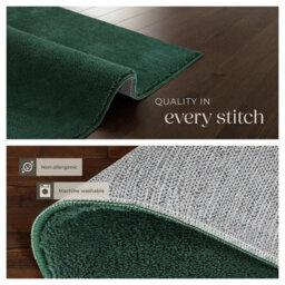Tectake Rug Zonelle Short Pile And Ultra-Soft Carpet In Rectangular Or Round Design 200 X 290 Cm - Green - thumbnail 5