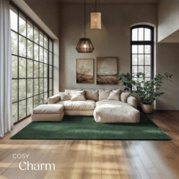 Tectake Rug Zonelle Short Pile And Ultra-Soft Carpet In Rectangular Or Round Design 200 X 290 Cm - Green - thumbnail 3