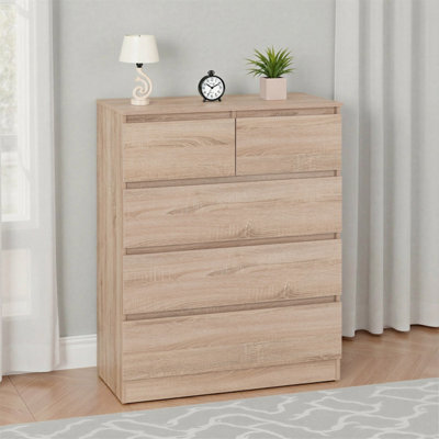 Seconique Malvern 3+2 Drawer Chest - Sonoma Oak - image 1