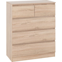 Seconique Malvern 3+2 Drawer Chest - Sonoma Oak - thumbnail 2