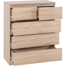 Seconique Malvern 3+2 Drawer Chest - Sonoma Oak - thumbnail 3