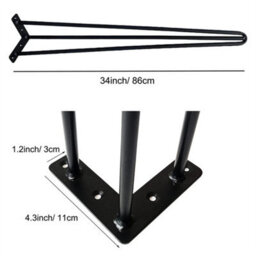 4 X Hairpin Legs / Hair Pin Legs Set For Furniture Bench Desk Table Metal Steel - thumbnail 3