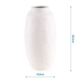 Candlelight Large White Dolomite Vase, (H)30.5Cm - thumbnail 4