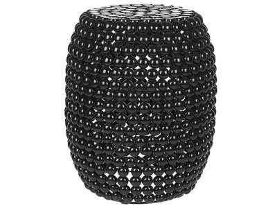 Beliani Beaded Drum Side Table 62Cm Diameter Black Iron - image 1
