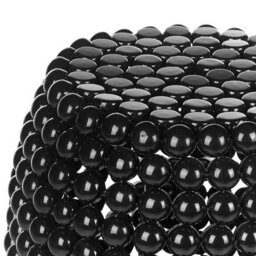 Beliani Beaded Drum Side Table 62Cm Diameter Black Iron - thumbnail 4