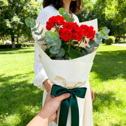 Artificial Geranium Flower Bouquets, Outdoor Artificial Flowers, Fake Flowers And Plants, Uv Resistant, Red - thumbnail 5