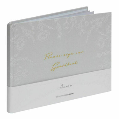 "Amore Grey Floral Wedding Photo Album Holds 50 4"" X 6"" Prints" - image 1