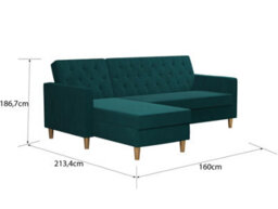 Dorel Liberty Sectional Futon With Storage Green - thumbnail 3