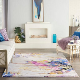 Multicolour Viscose , Wool Abstract Handmade , Luxurious , Modern , Wool Rug For Living Room, Bedroom - 236Cm X 297Cm - thumbnail 1