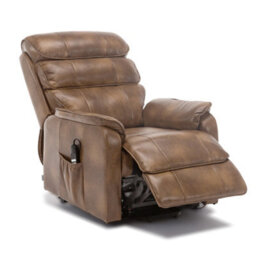 More4Homes Buckingham Dual Motor Electric Rise Recliner Bonded Leather Armchair Sofa Mobility Chair (Tan) - thumbnail 3