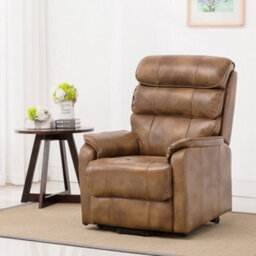 More4Homes Buckingham Dual Motor Electric Rise Recliner Bonded Leather Armchair Sofa Mobility Chair (Tan) - thumbnail 7
