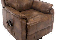 More4Homes Buckingham Dual Motor Electric Rise Recliner Bonded Leather Armchair Sofa Mobility Chair (Tan) - thumbnail 6