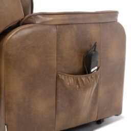 More4Homes Buckingham Dual Motor Electric Rise Recliner Bonded Leather Armchair Sofa Mobility Chair (Tan) - thumbnail 5