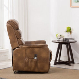 More4Homes Buckingham Dual Motor Electric Rise Recliner Bonded Leather Armchair Sofa Mobility Chair (Tan) - thumbnail 9