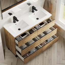 Banyetti Vatilla 1200mm Floorstanding Vanity Unit With Lira Basin - Ostippo Oak - thumbnail 3