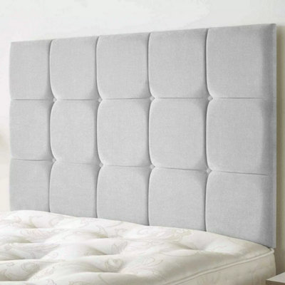"Urban Textures Luxury 20"" High Linen Fabric Upholstered Sloane Design Bed Headboard - Silver" - image 1