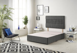 Somnior Beds Somnior Galaxy Tweed Charcoal Divan Base With Headboard - King - thumbnail 1