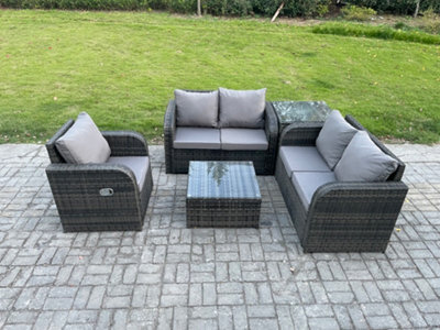 Fimous 5 Piece Garden Furniture Sets 5 Seater Outdoor Patio Furniture Set Weaving Wicker Rattan Sofa Chair And Table - image 1