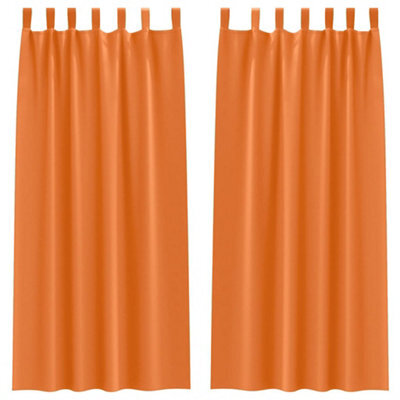 Berkfield Modern Curtains 2 Pcs Bright Orange 260 X 140 Cm Polyester - image 1
