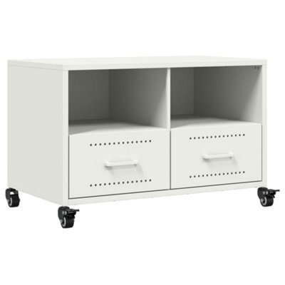 Berkfield Durable Tv Cabinet White 68X39X43.5 Cm Steel - image 1