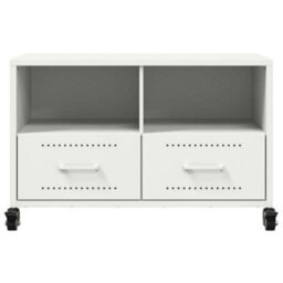 Berkfield Durable Tv Cabinet White 68X39X43.5 Cm Steel - thumbnail 6