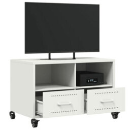 Berkfield Durable Tv Cabinet White 68X39X43.5 Cm Steel - thumbnail 5