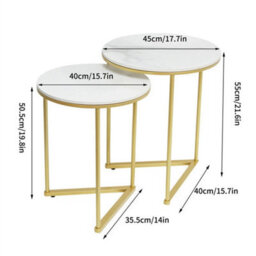 Luxury Nesting Coffee Tables Set Of 2 For Living Room - thumbnail 2